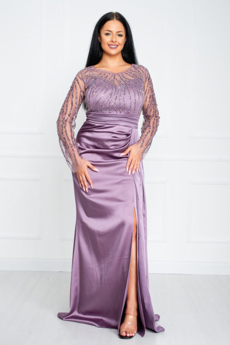 Rochie Sabrina lunga mov [2]