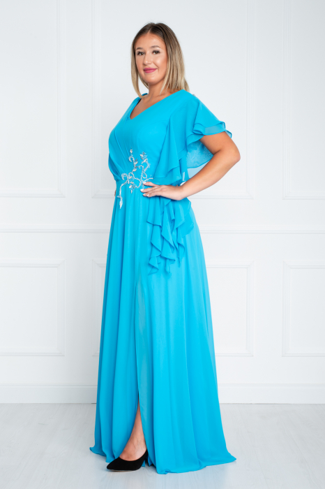 Rochie Sara lunga albastra [3]