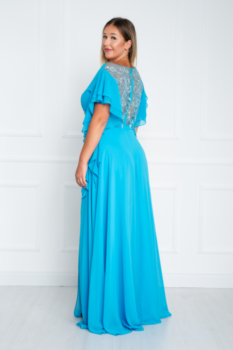 Rochie Sara lunga albastra [4]