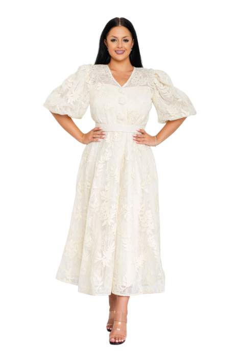 Rochie Shelby midi crem [5]