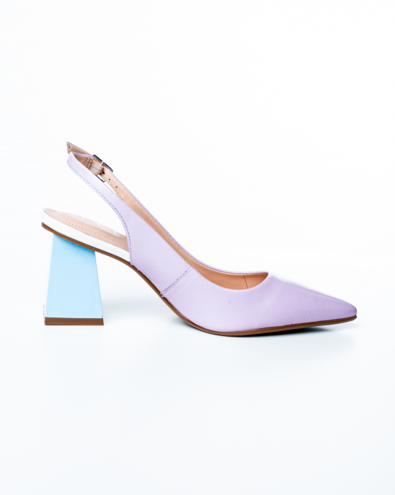 Sabot de piele naturala Epica 3006 - 7 cm  lila [4]