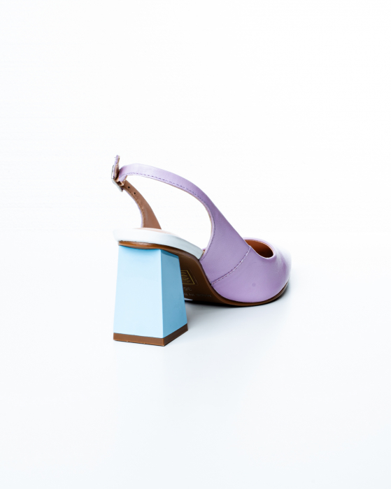 Sabot de piele naturala Epica 3006 - 7 cm  lila [5]
