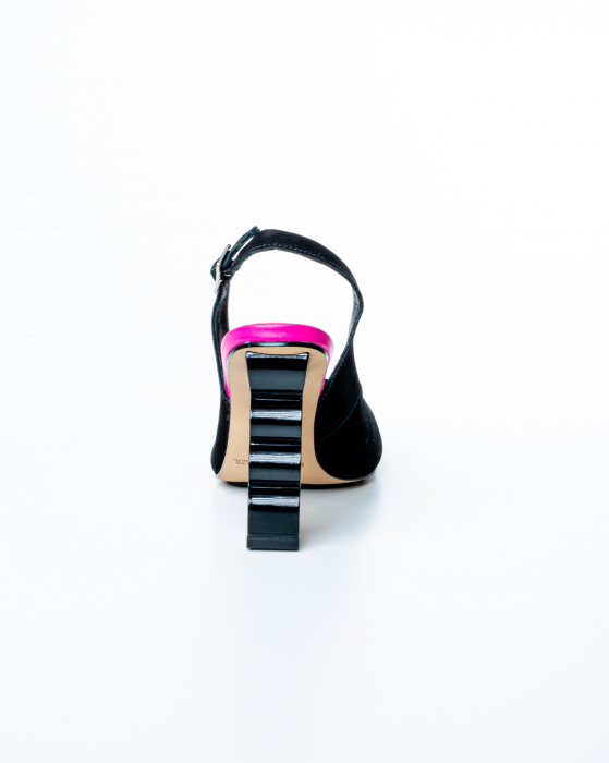 Sabot de piele naturala Epica 3008 - 9 cm  negru [6]