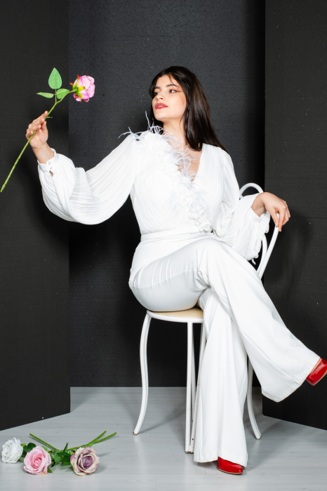 Salopeta Brynlee lunga alba [12]