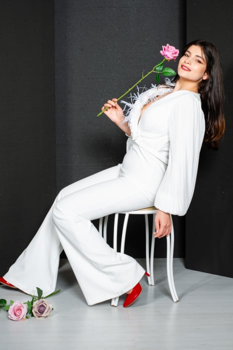 Salopeta Brynlee lunga alba [10]