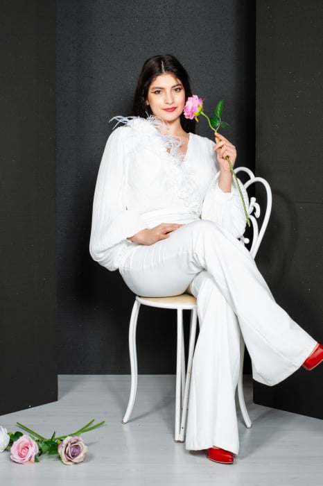 Salopeta Brynlee lunga alba [5]