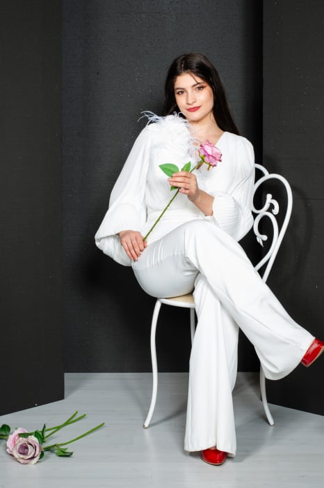 Salopeta Brynlee lunga alba [3]