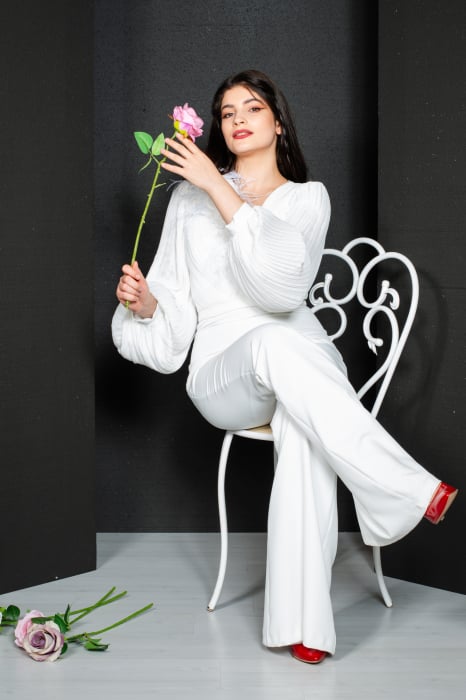 Salopeta Brynlee lunga alba [11]