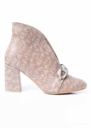 Botine de piele naturala Karda 233 bej [4]