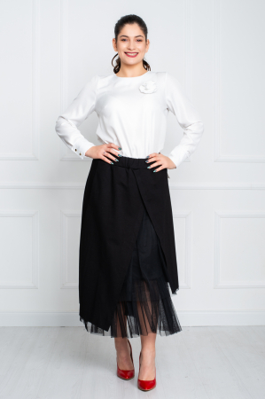 Fusta Beverly midi neagra [0]