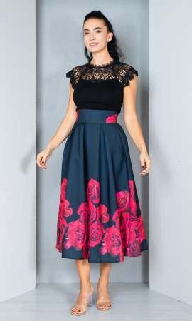 Femei - Fusta Farrah midi neagra