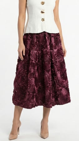 Fuste de dama lungi - Fusta Frimy bordo