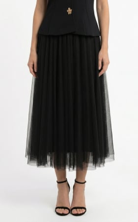 Femei - Fusta Gizelle midi neagra