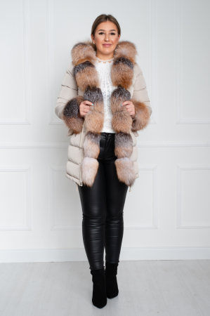 Geaca de blană naturală April gri [0]