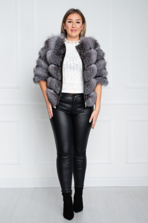 Jacheta de blană naturală Anwen gri [7]