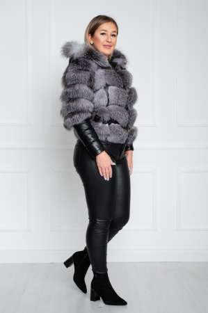 Jacheta de blană naturală Anwen gri [4]