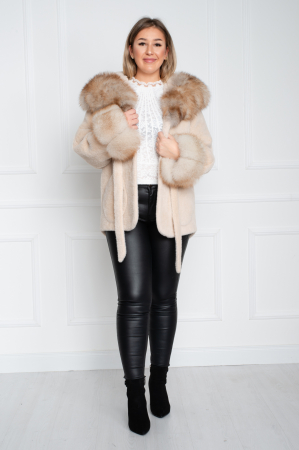 Jacheta de blană naturală Aphrodite crem [0]