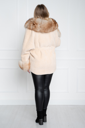 Jacheta de blană naturală Aphrodite crem [3]
