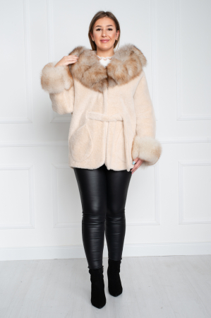 Jacheta de blană naturală Aphrodite crem [2]