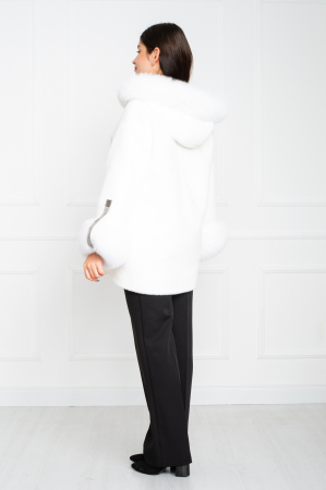 Jacheta de blană naturală Azalea scurta alba [3]