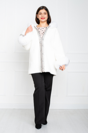 Jacheta de blană naturală Azalea scurta alba [1]