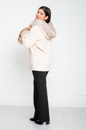 Jacheta de blană naturală Azalea scurta crem [3]