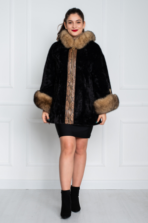 Jacheta de blană naturală Azalea scurta neagra [0]