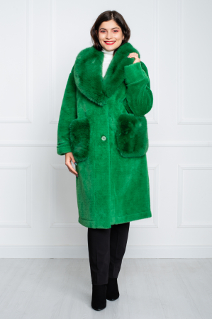 Palton Bijou midi verde [0]