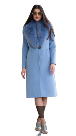 Palton de lână, fără blană naturală Sentierri 835 bleu [4]
