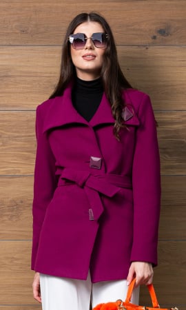 Femei - Palton de lână Sentierri 815 fucsia