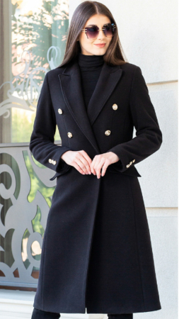 Palton de lână Sentierri 820 negru [1]