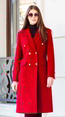 Femei - Palton de lână Sentierri 820 rosu