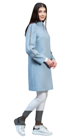 Palton de lână Sentierri 824 albastru melanj [3]