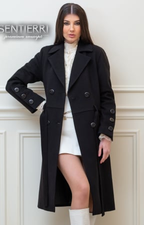 Femei - Palton de lână Sentierri 828 negru
