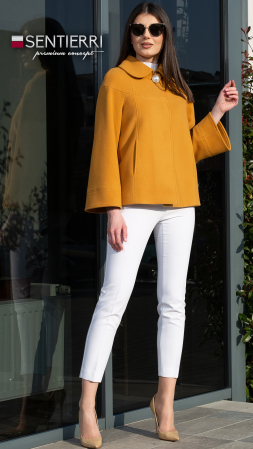 Palton de lână Sentierri 830 scurt bej [4]