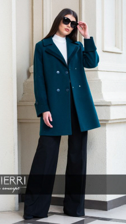 Palton de lână Sentierri 834 verde-smarald [2]