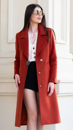 Imbracaminte - Palton de lână Sentierri 835 teracota