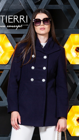 Palton de lână Sentierri 836 bleumarin [0]