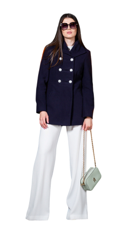 Palton de lână Sentierri 836 bleumarin [2]