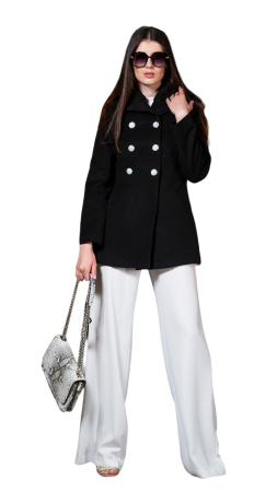 Palton de lână Sentierri 836 negru [2]