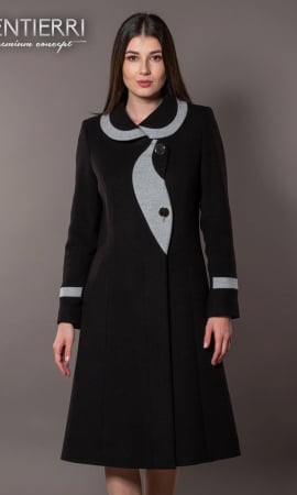 Femei - Palton de lână Sentierri 842 negru