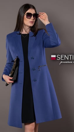 Femei - Palton de lână Sentierri 844 albastru-sky