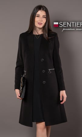 Imbracaminte - Palton de lână Sentierri 844 negru