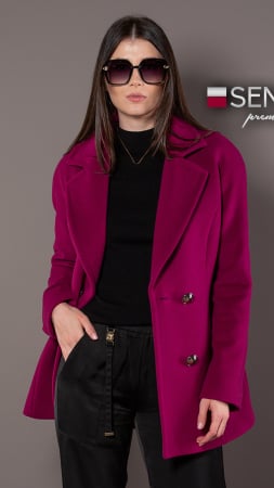 Femei - Palton de lână Sentierri 847 fucsia