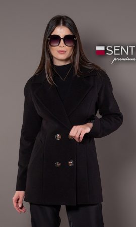 Paltoane de dama - Palton de lână Sentierri 847 negru