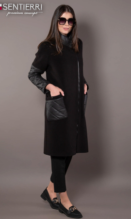 Palton de lână Sentierri 849 negru [5]