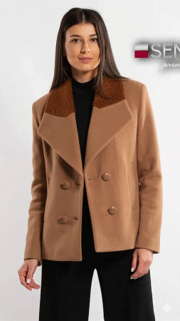 Femei - Palton de lână Sentierri 850 maro