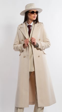 Imbracaminte - Palton de lână Sentierri 855 bej-hermes