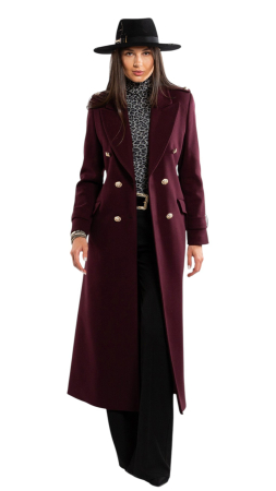 Palton de lână Sentierri 855 bordo [6]