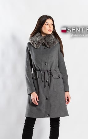 Imbracaminte - Palton de lână Sentierri 856 gri-antracit
